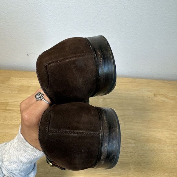 Alden 953 Plain Toe Monk Strap Shoes Men's 8.5 Mocha Brown Suede Leather - Picture 16 of 16